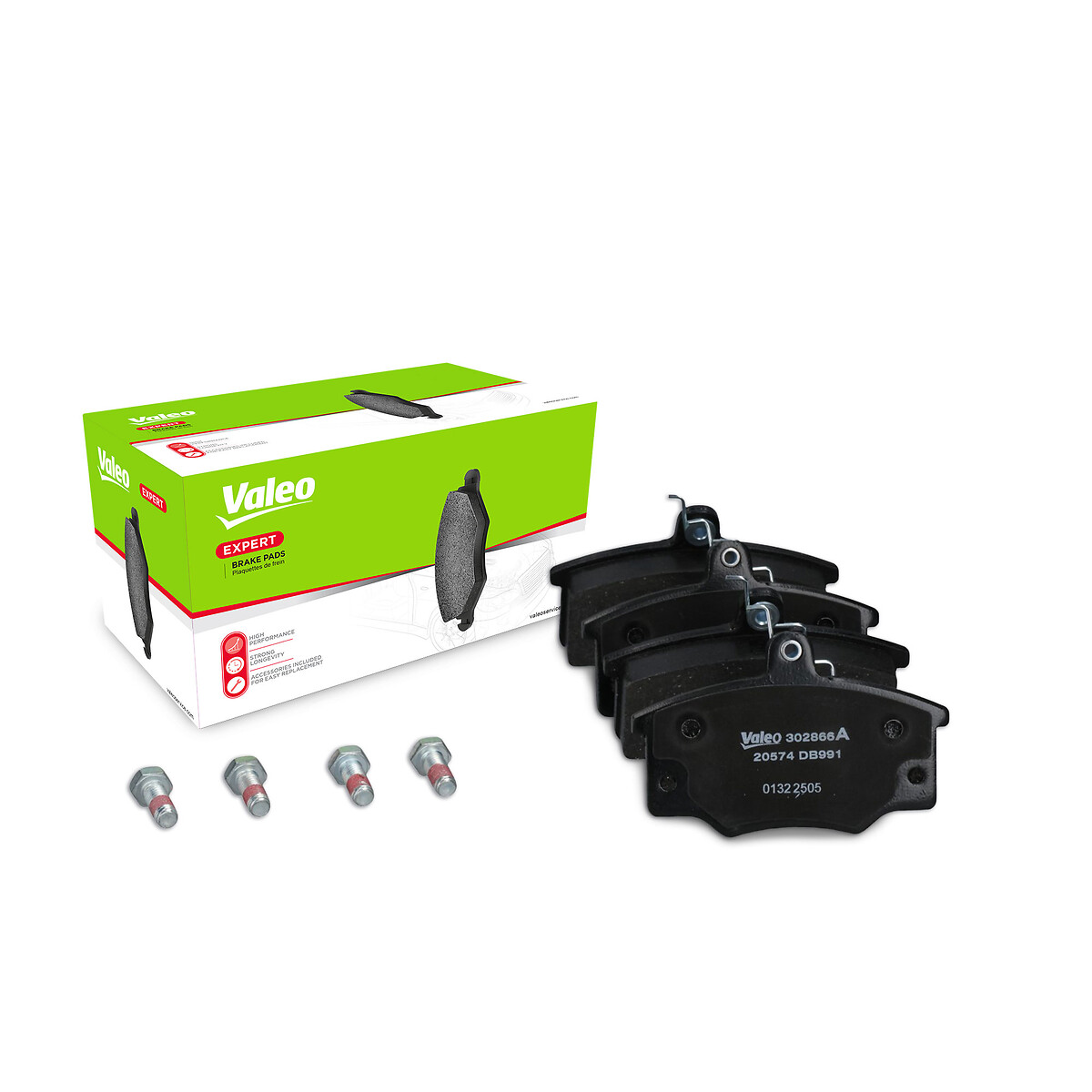 Jeu de 4 plaquettes de frein VALEO ref. 302866A